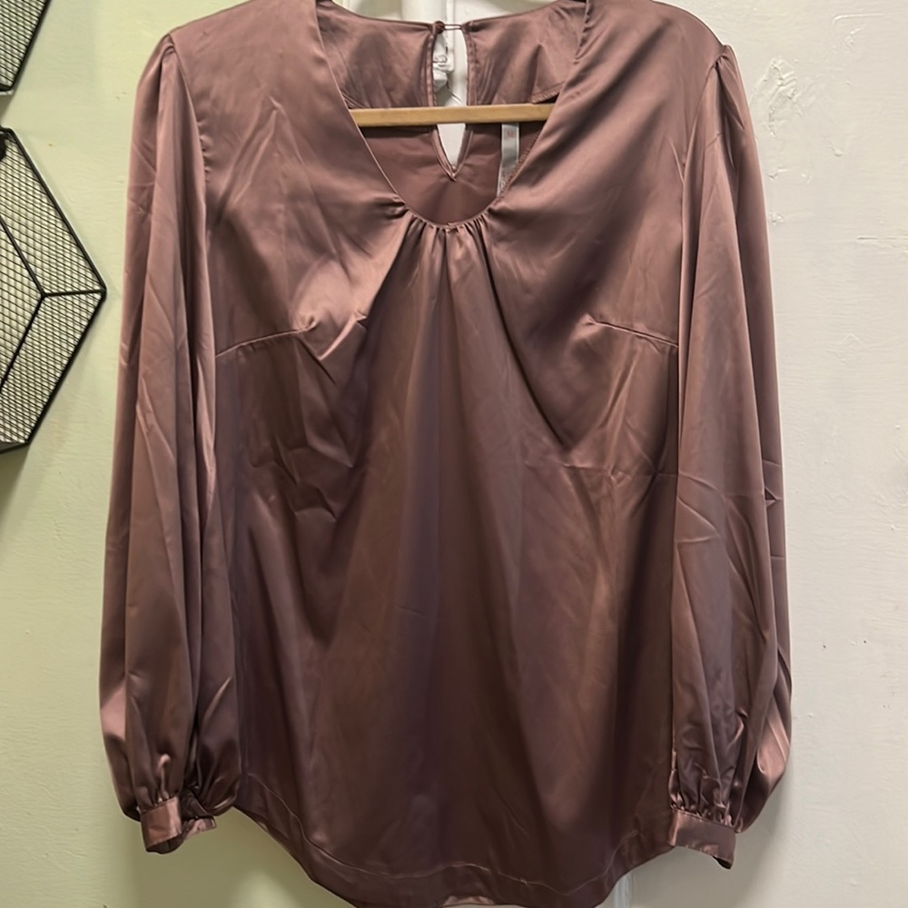 Melissa McCarthy Seven dress shirt Size: M Color: Lavender/Taupe